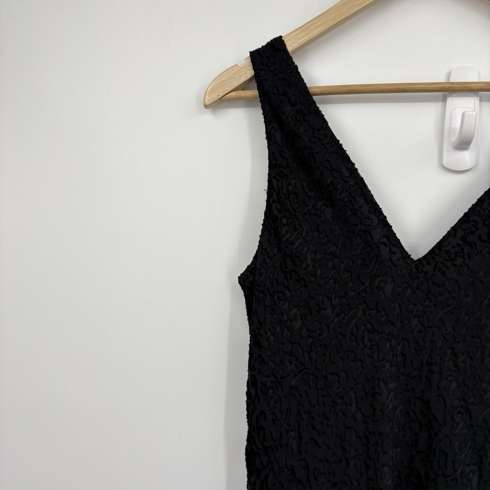 Vtg Ralph Lauren Maxi Dress Large  Whimsigoth 90s Y2K Silk Burnout Velvet Slip - Picture 3 of 9